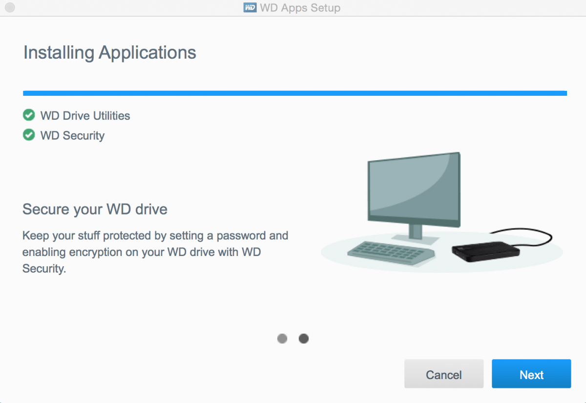 what is the app that comes with a wd my passport external drive for mac
